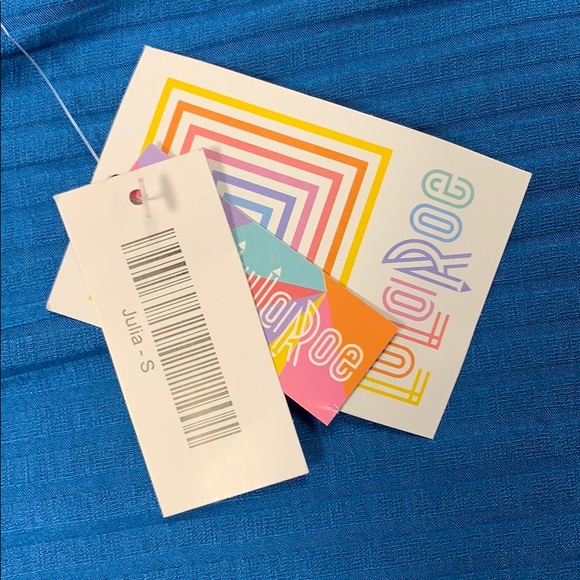 NWT LuLaRoe size S Julia blue piped dress - Picture 4 of 5